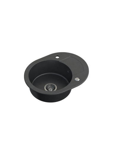 JOHNNY 216 GraniteQ black dotted, with manual siphon and plug - 1