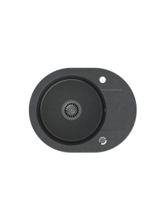 JOHNNY 216 GraniteQ black dotted, with manual siphon and plug - 1 2