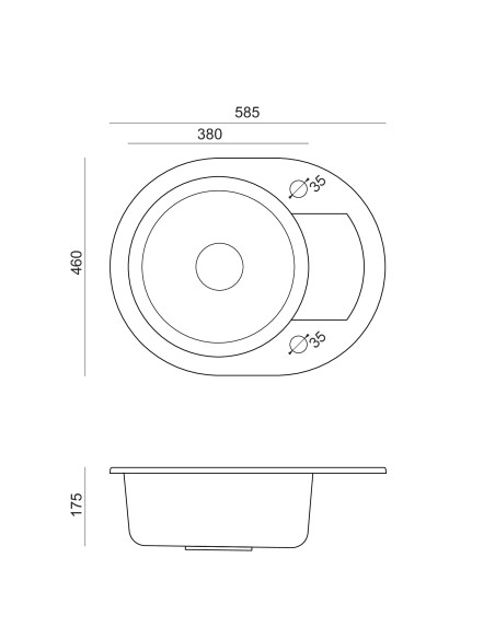 JOHNNY 216 GraniteQ black dotted, with manual siphon and plug - 3