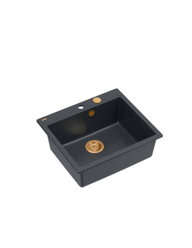 MORGAN 110 + nano PVD 1-bowl inset sink + save space siphon PVD colour / black diamond / copper elements - 1