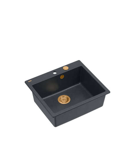 MORGAN 110 + nano PVD 1-bowl inset sink + save space siphon PVD colour / black diamond / copper elements - 1