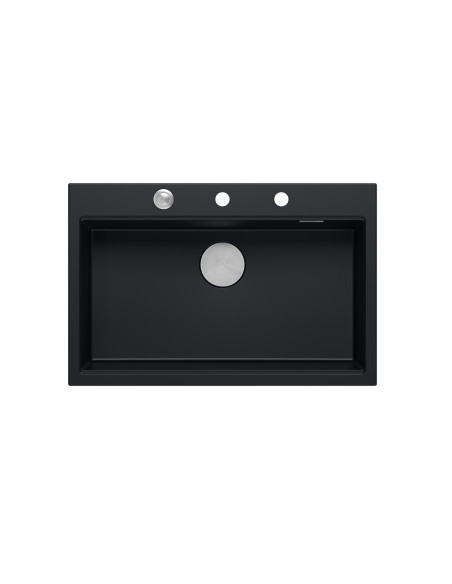 MARC 1-bowl granite sink 76x50 cm black/pure carbon + stainless steel elements - 4