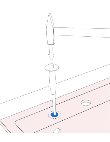 MARC WORKSTATION 1-bowl sink + Push-2-Open siphon + liquid dispenser + drain cover + wooden board snow white / gold elements - 5