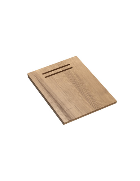 MARC WORKSTATION 1-bowl sink + Push-2-Open siphon + liquid dispenser + drain cover + wooden board pure carbon / gold elements - 