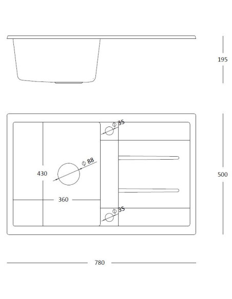 MORGAN 111 + nano PVD 1-bowl inset sink with drainer + save space siphon PVD colour / snow white / copper elements - 4
