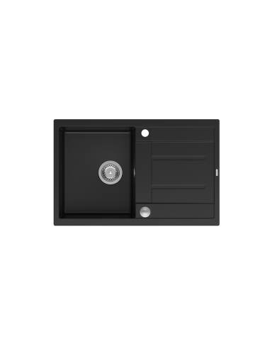 MORGAN 111 1-bowl inset sink with drainer + save space siphon / pure carbon / steel elements - 2