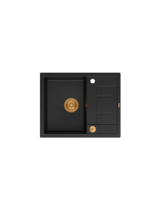 MORGAN 116 + nano PVD 1-bowl inset sink with drainer + save space siphon PVD colour / pure carbon / copper elements - 1 2