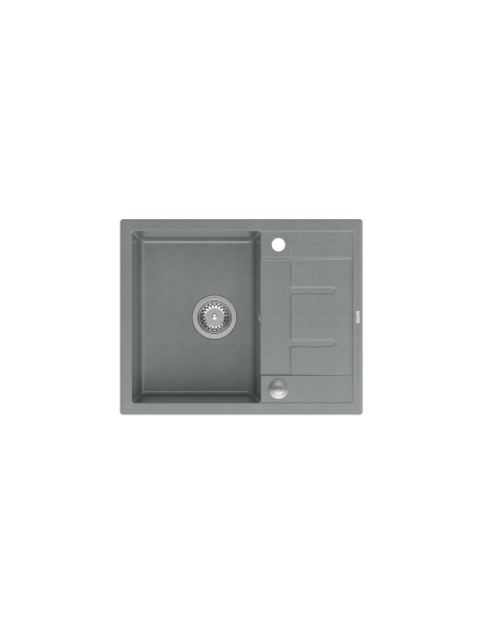 MORGAN 116 1-bowl inset sink with drainer + save space siphon / silver stone / steel elements - 2