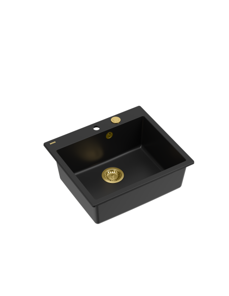 MORGAN 110 + nano PVD 1-bowl inset sink + save space siphon PVD colour / pure carbon / gold elements - 1