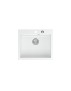MORGAN 110 1-bowl inset sink + save space siphon / snow white / steel elements - 1 2
