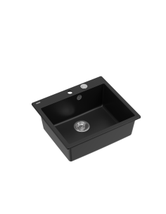 MORGAN 110 1-bowl inset sink + save space siphon / pure carbon /steel elements - 1