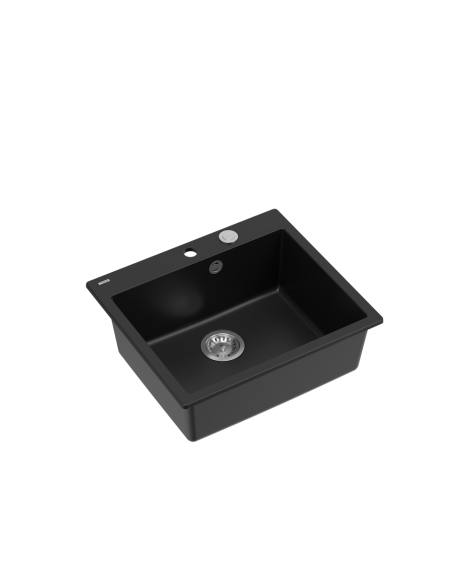 MORGAN 110 1-bowl inset sink + save space siphon / pure carbon /steel elements - 1