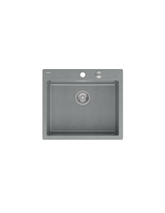 MORGAN 110 1-bowl inset sink + save space siphon / silver stone / steel elements - 1 2