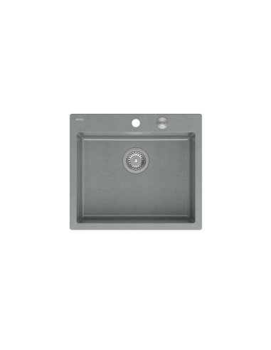 MORGAN 110 1-bowl inset sink + save space siphon / silver stone / steel elements - 2