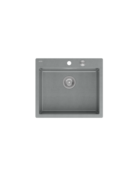 MORGAN 110 1-bowl inset sink + save space siphon / silver stone / steel elements - 2