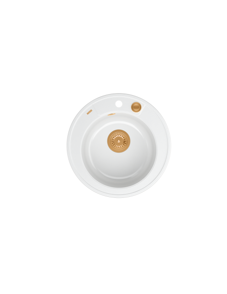 MORGAN 210 + nano PVD 1-bowl inset sink + save space siphon PVD colour / snow white / copper elements - 2