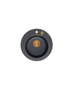 MORGAN 210 + nano PVD 1-bowl inset sink + save space siphon PVD colour / black diamond / copper elements - 1 2
