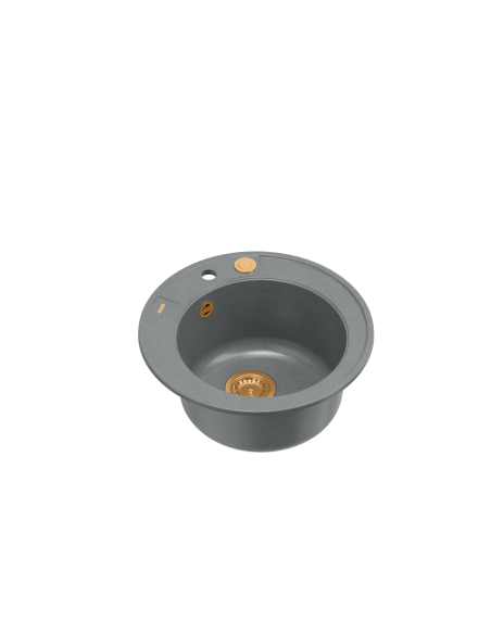 MORGAN 210 + nano PVD 1-bowl inset sink + save space siphon PVD colour / silver stone / copper elements - 1