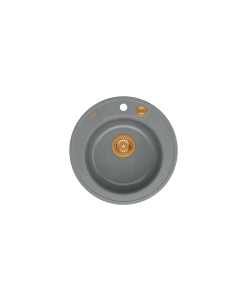 MORGAN 210 + nano PVD 1-bowl inset sink + save space siphon PVD colour / silver stone / copper elements - 1 2