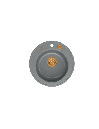MORGAN 210 + nano PVD 1-bowl inset sink + save space siphon PVD colour / silver stone / copper elements - 2