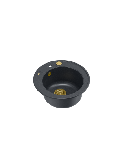 MORGAN 210 + nano PVD 1-bowl inset sink + save space siphon PVD colour / black diamond / gold elements - 1