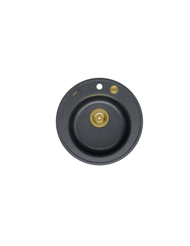 MORGAN 210 + nano PVD 1-bowl inset sink + save space siphon PVD colour / black diamond / gold elements - 2