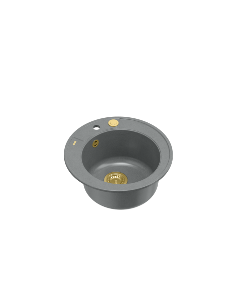MORGAN 210 + nano PVD 1-bowl inset sink + save space siphon PVD colour / silver stone / gold elements - 1