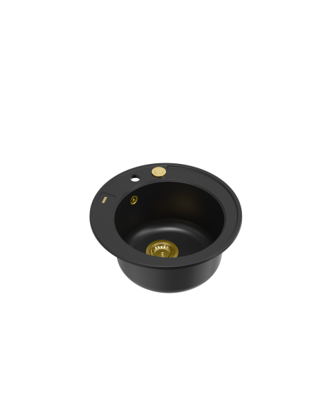 MORGAN 210 + nano PVD 1-bowl inset sink + save space siphon PVD colour / pure carbon / gold elements - 1
