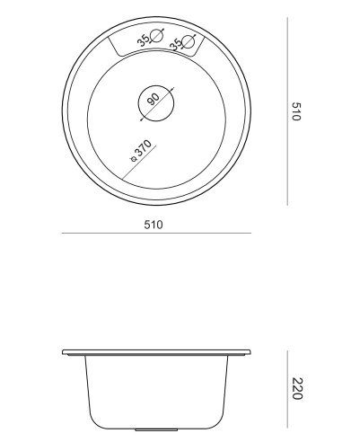 MORGAN 210 + nano PVD 1-bowl inset sink + save space siphon PVD colour / black diamond / gold elements - 4