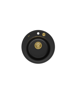 MORGAN 210 + nano PVD 1-bowl inset sink + save space siphon PVD colour / pure carbon / gold elements - 1 2