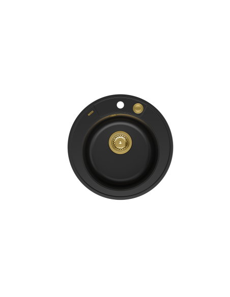 MORGAN 210 + nano PVD 1-bowl inset sink + save space siphon PVD colour / pure carbon / gold elements - 2