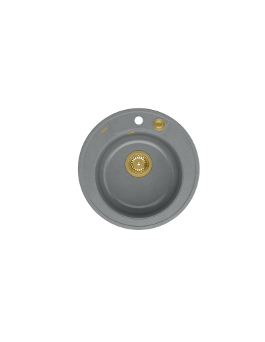 MORGAN 210 + nano PVD 1-bowl inset sink + save space siphon PVD colour / silver stone / gold elements - 2