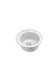MORGAN 210 1-bowl inset sink + save space siphon / snow white / steel elements - 1