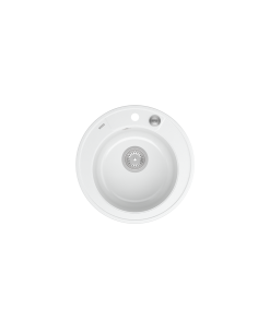 MORGAN 210 1-bowl inset sink + save space siphon / snow white / steel elements - 1 2