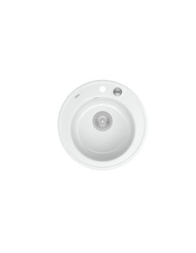 MORGAN 210 1-bowl inset sink + save space siphon / snow white / steel elements - 2