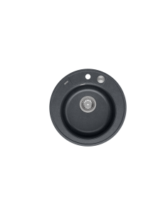 MORGAN 210 1-bowl inset sink + save space siphon / black diamond / steel elements - 1 2