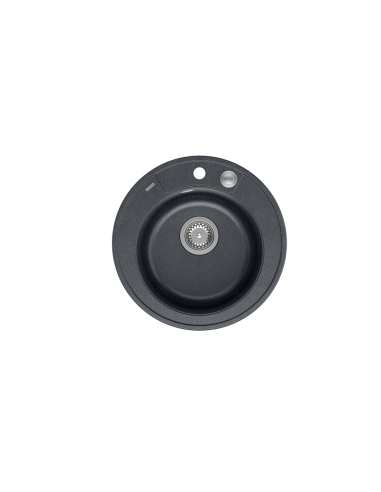 MORGAN 210 1-bowl inset sink + save space siphon / black diamond / steel elements - 2
