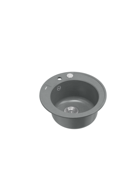 MORGAN 210 1-bowl inset sink + save space siphon / silver stone / steel elements - 1