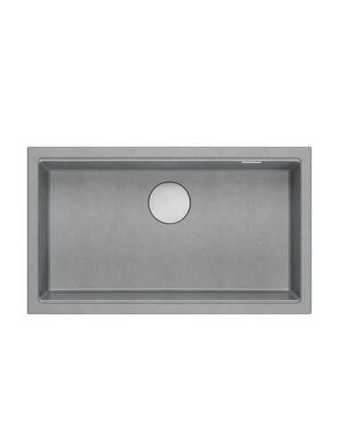 LOGAN 110 GraniteQ silver stone 76x44x23,5 cm 1-bowl inset sink with manual siphon / steel - 2