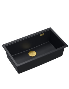 LOGAN 110 GraniteQ pure carbon 76x44x23,5 cm 1-bowl inset sink with manual siphon / gold - 1