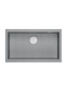 LOGAN 110 GraniteQ silver stone 76x44x23,5 cm 1-bowl undermount sink with manual siphon / steel - 1 2