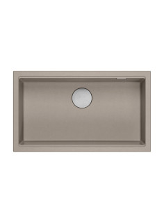 LOGAN 110 GraniteQ soft taupe 76x44x23,5 cm 1-bowl inset sink with manual siphon / steel - 1 2