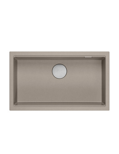 LOGAN 110 GraniteQ soft taupe 76x44x23,5 cm 1-bowl inset sink with manual siphon / steel - 2