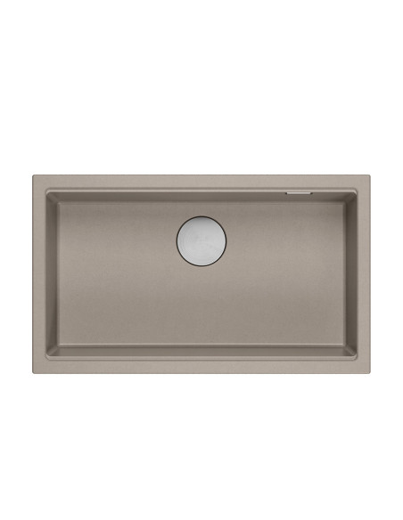 LOGAN 110 GraniteQ soft taupe 76x44x23,5 cm 1-bowl inset sink with manual siphon / steel - 2