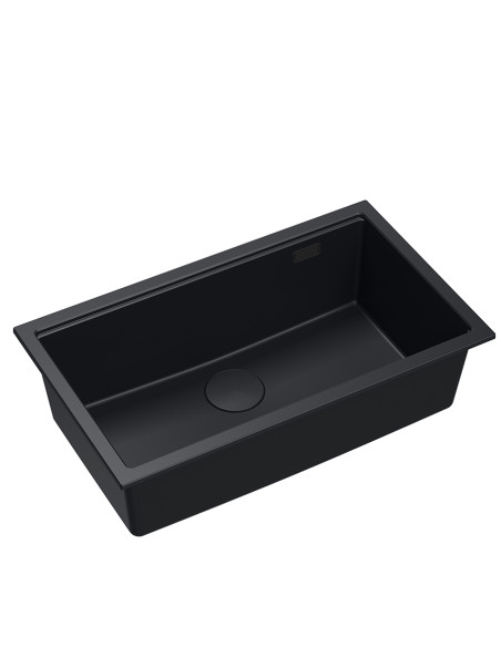 LOGAN 110 GraniteQ pure carbon 76x44x23,5 cm 1-bowl undermount sink with manual siphon / pure carbon - 1