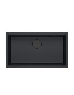 LOGAN 110 GraniteQ pure carbon 76x44x23,5 cm 1-bowl inset sink with manual siphon / pure carbon - 1 2