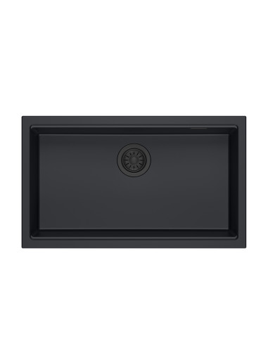 LOGAN 110 GraniteQ pure carbon 76x44x23,5 cm 1-bowl inset sink with manual siphon / pure carbon - 3