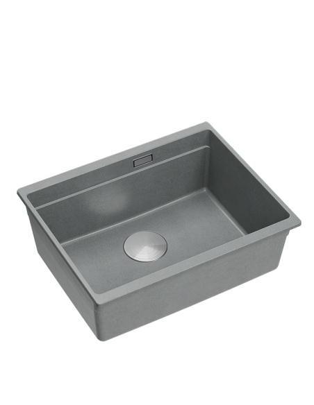 LOGAN 100 GraniteQ silver stone 59,5x45,1x21,5 cm 1-bowl undermount sink with manual siphon / steel - 1