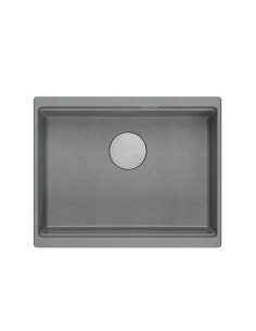 LOGAN 100 GraniteQ silver stone 59,5x45,1x21,5 cm 1-bowl undermount sink with manual siphon / steel - 1 2