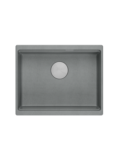 LOGAN 100 GraniteQ silver stone 59,5x45,1x21,5 cm 1-bowl undermount sink with manual siphon / steel - 2